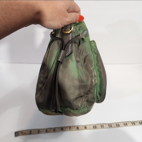 Prada Authentic nylon crossbody messenger bag ombre style green army green - Picture 15 of 16